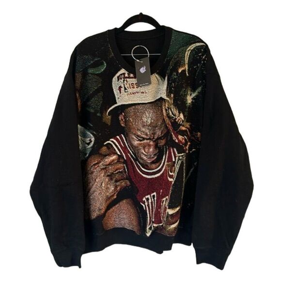 Dogfood Michael Jordan Fathers Day Custom Tapestry Sweatshirt Crewneck Black NWT - Picture 2 of 6